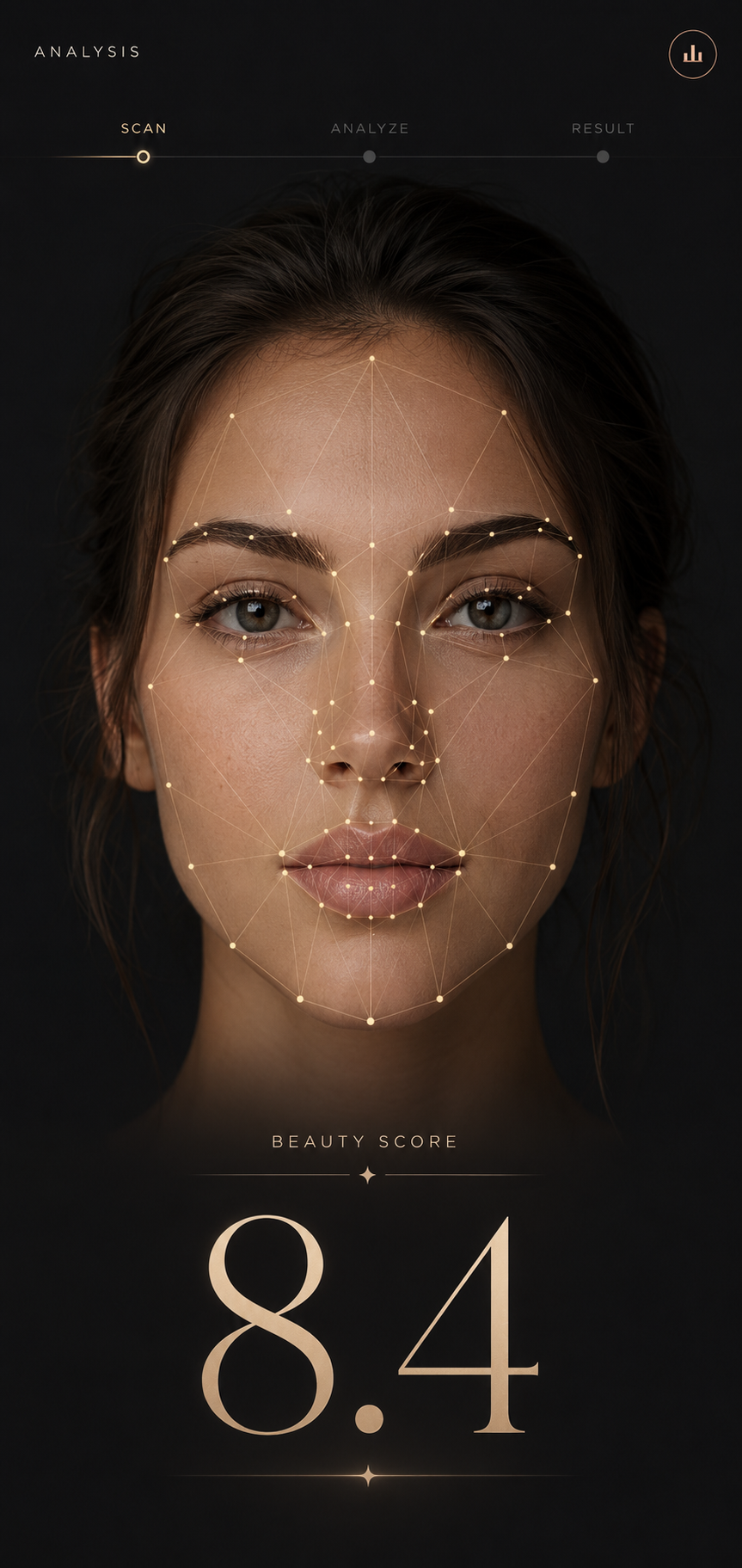 Glowary app — face scan in progress