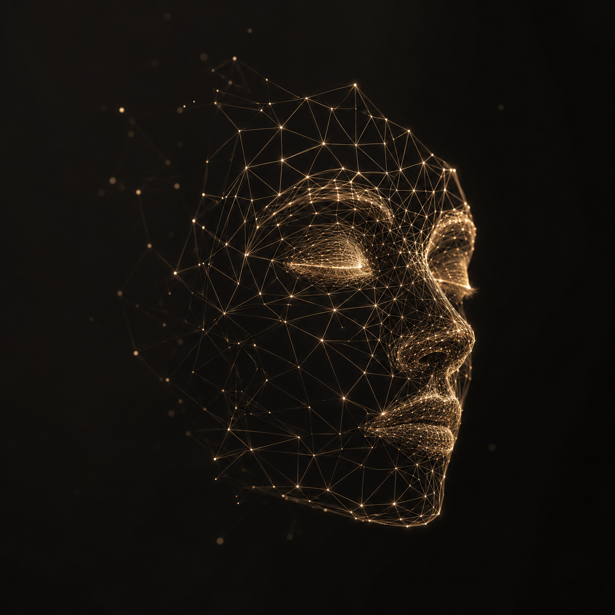 AI face mesh visualization